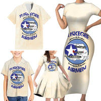 Tuskegee Airmen Red Tails Family Matching Short Sleeve Bodycon Dress and Hawaiian Shirt Heroes Of Freedom - Wonder Print Shop