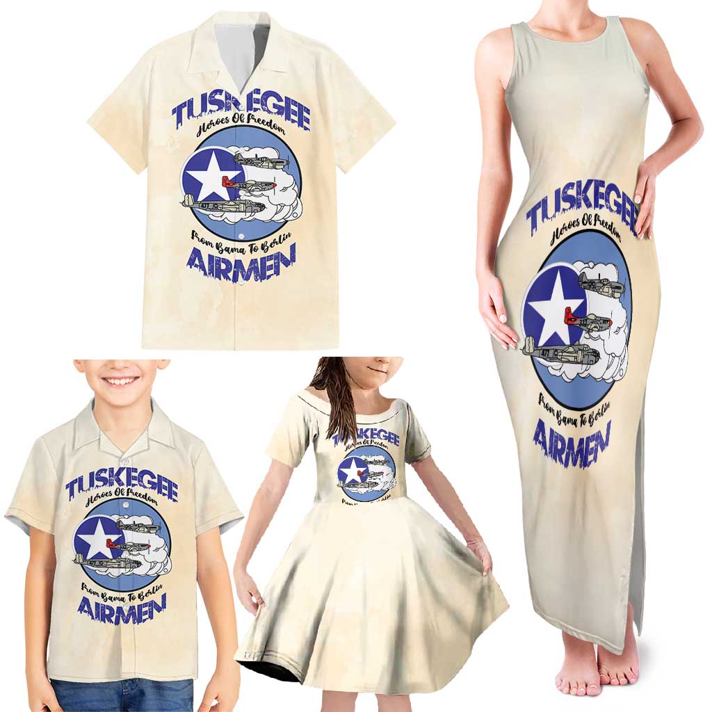 Tuskegee Airmen Red Tails Family Matching Tank Maxi Dress and Hawaiian Shirt Heroes Of Freedom - Wonder Print Shop