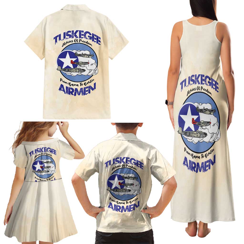 Tuskegee Airmen Red Tails Family Matching Tank Maxi Dress and Hawaiian Shirt Heroes Of Freedom - Wonder Print Shop