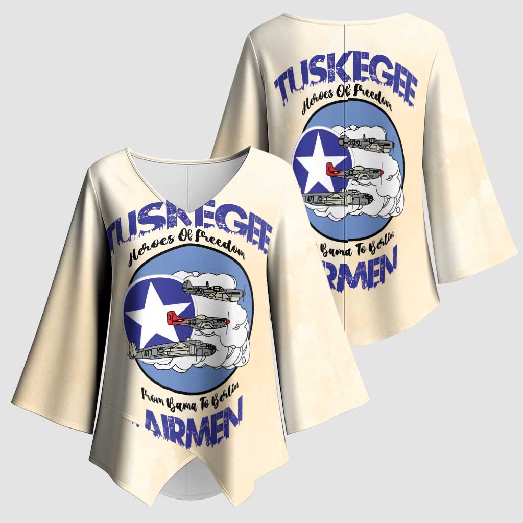 Tuskegee Airmen Red Tails Kimono Sleeve Blouse Heroes Of Freedom - Wonder Print Shop