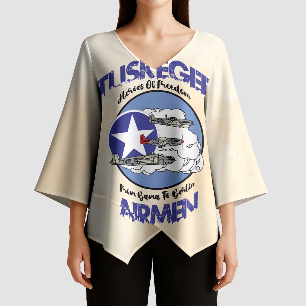Tuskegee Airmen Red Tails Kimono Sleeve Blouse Heroes Of Freedom - Wonder Print Shop