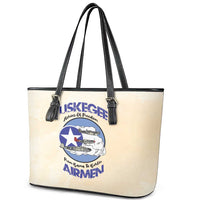 Tuskegee Airmen Red Tails Leather Tote Bag Heroes Of Freedom - Wonder Print Shop