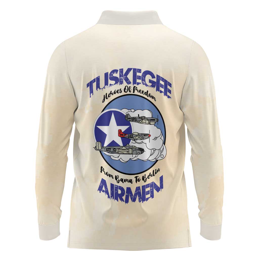Tuskegee Airmen Red Tails Long Sleeve Polo Shirt Heroes Of Freedom - Wonder Print Shop