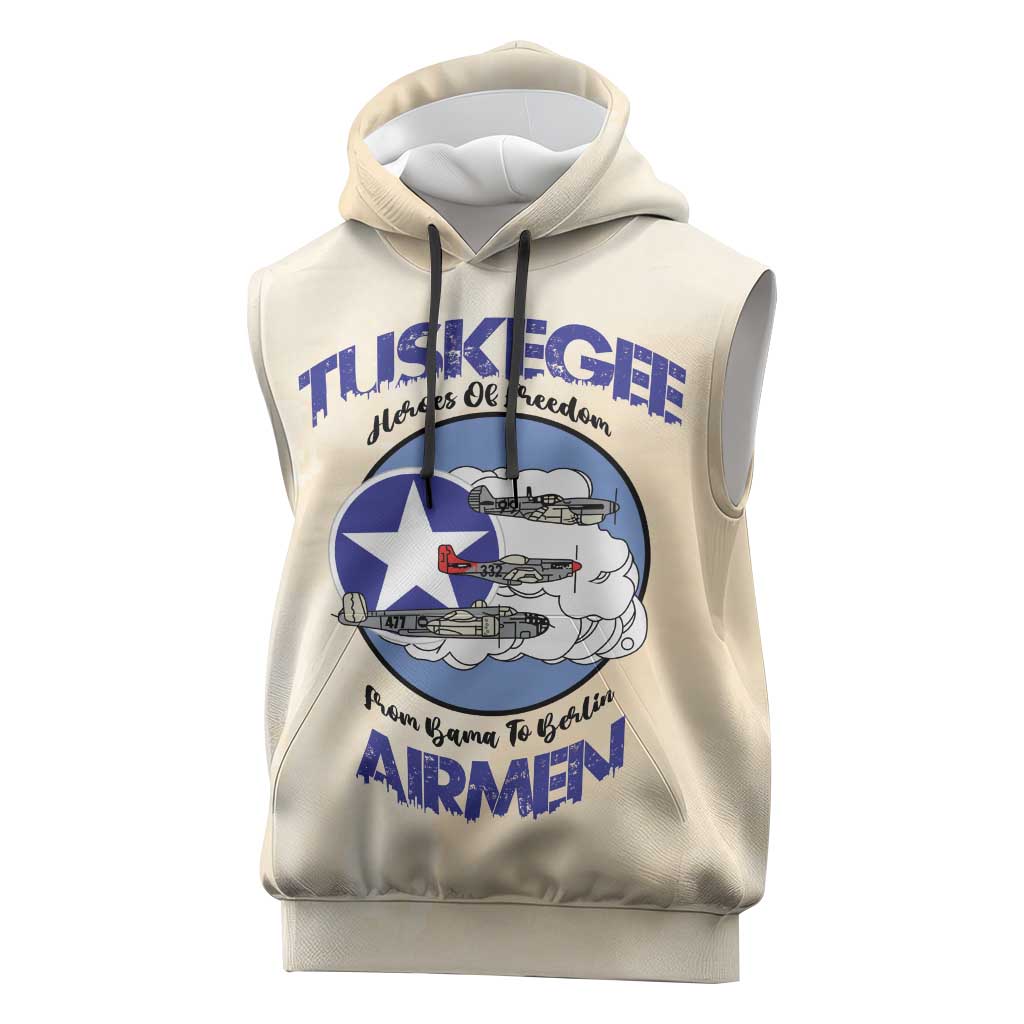 Tuskegee Airmen Red Tails Sleeveless Hoodie Heroes Of Freedom - Wonder Print Shop