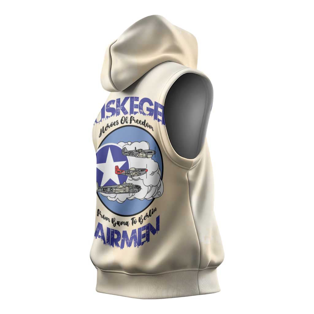 Tuskegee Airmen Red Tails Sleeveless Hoodie Heroes Of Freedom - Wonder Print Shop