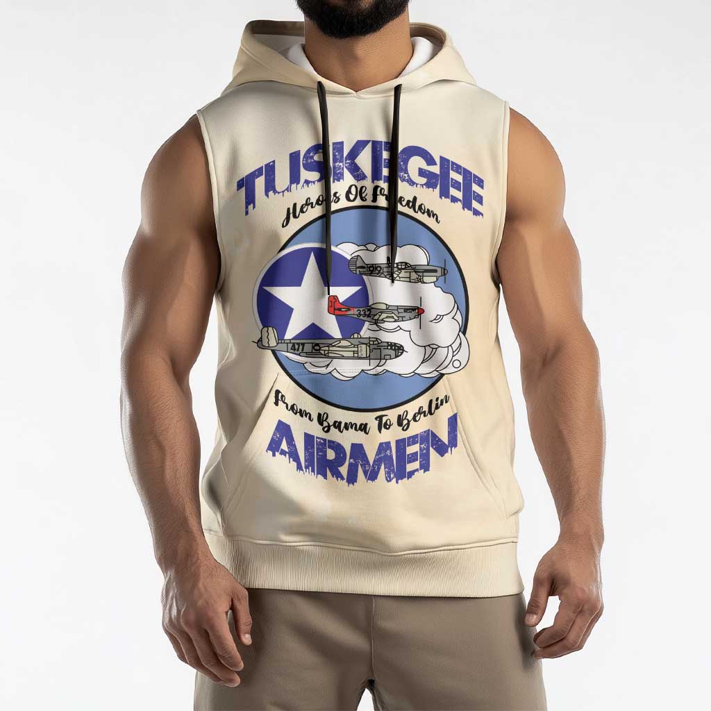 Tuskegee Airmen Red Tails Sleeveless Hoodie Heroes Of Freedom - Wonder Print Shop