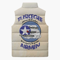 Tuskegee Airmen Red Tails Sleeveless Puffer Jacket Heroes Of Freedom - Wonder Print Shop