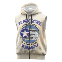Tuskegee Airmen Red Tails Sleeveless Zip Hoodie Heroes Of Freedom - Wonder Print Shop