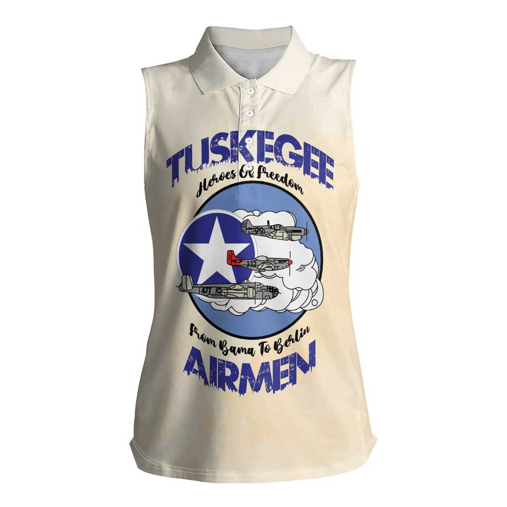 Tuskegee Airmen Red Tails Women Sleeveless Polo Shirt Heroes Of Freedom - Wonder Print Shop