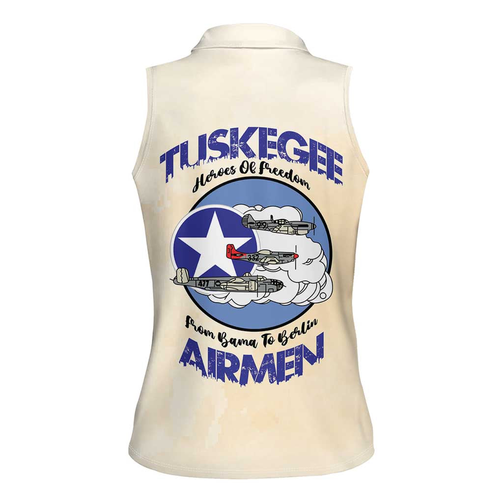 Tuskegee Airmen Red Tails Women Sleeveless Polo Shirt Heroes Of Freedom - Wonder Print Shop
