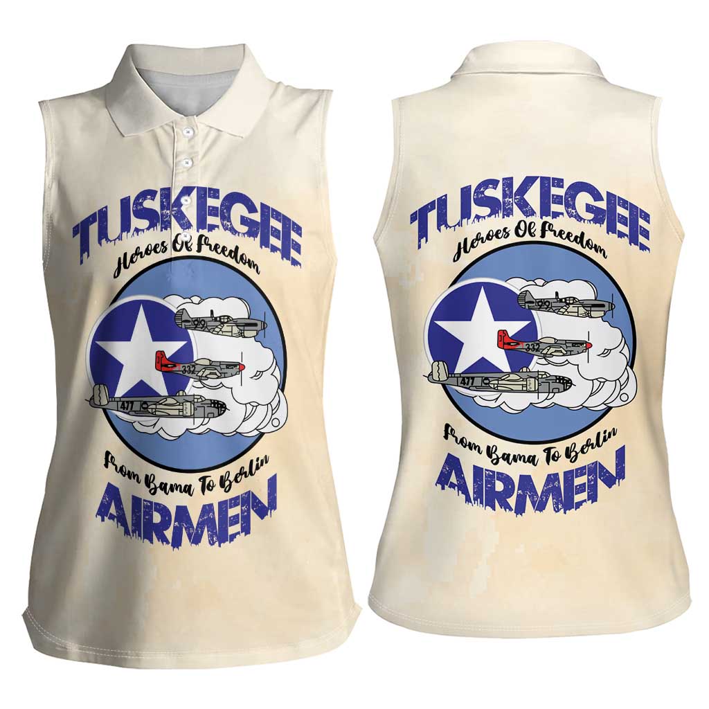 Tuskegee Airmen Red Tails Women Sleeveless Polo Shirt Heroes Of Freedom - Wonder Print Shop
