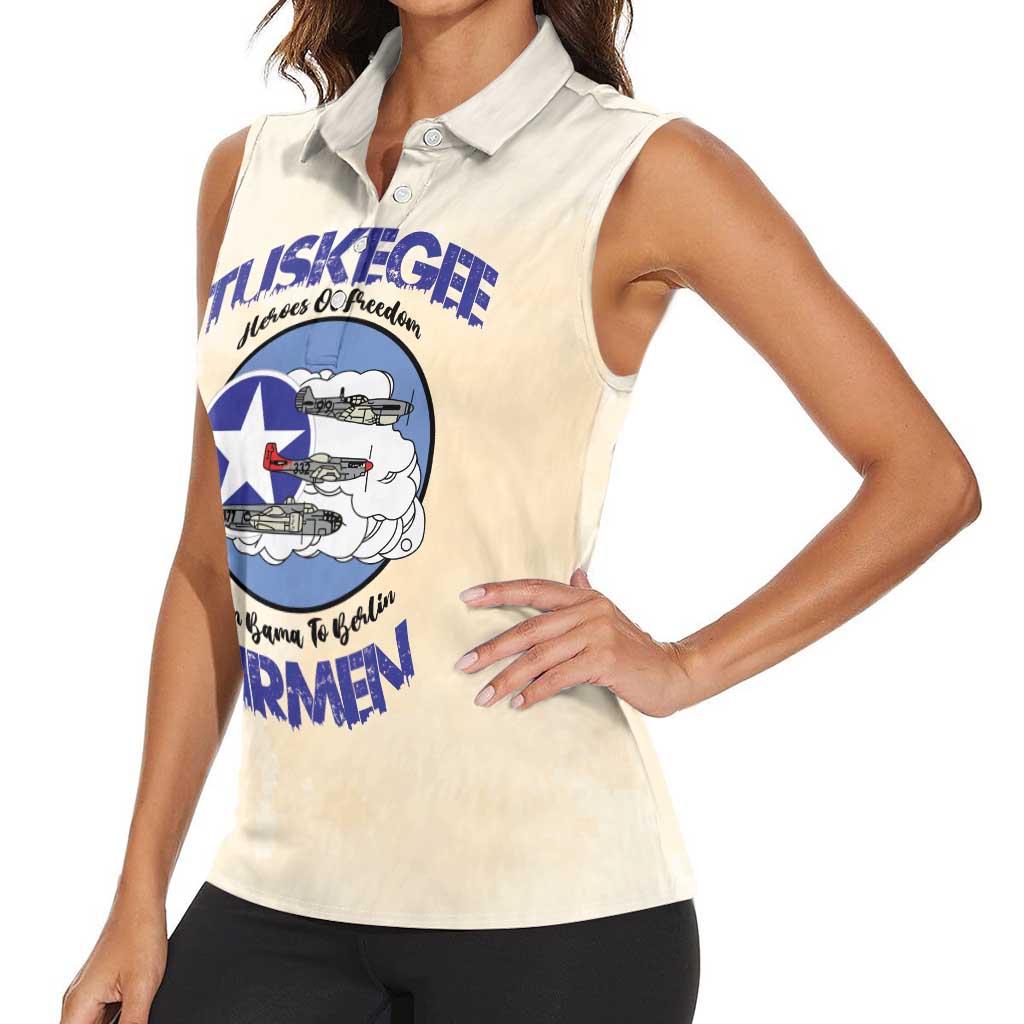 Tuskegee Airmen Red Tails Women Sleeveless Polo Shirt Heroes Of Freedom - Wonder Print Shop