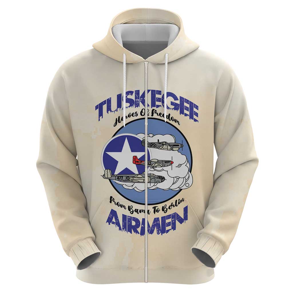 Tuskegee Airmen Red Tails Zip Hoodie Heroes Of Freedom - Wonder Print Shop