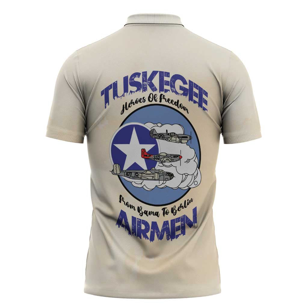 Tuskegee Airmen Red Tails Zipper Polo Shirt Heroes Of Freedom - Wonder Print Shop