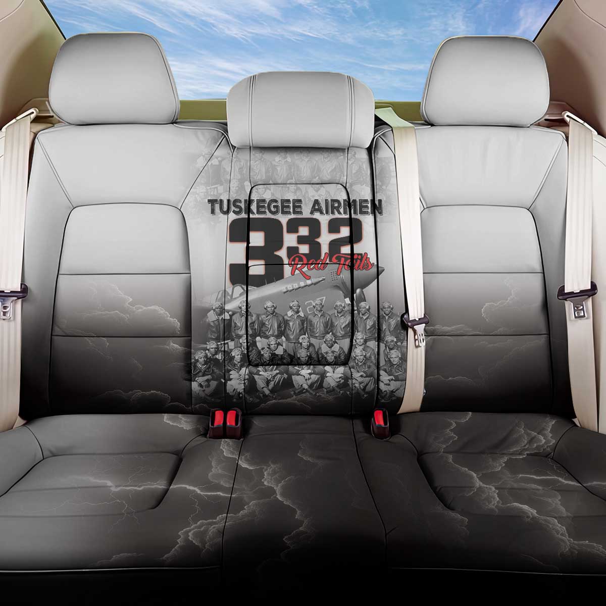 Tuskegee Airmen Pride Back Car Seat Cover 332nd Fighter Group Red Tails - Wonder Print Shop