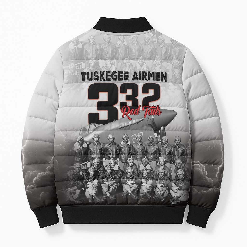 Tuskegee Airmen Pride Bomber Puffer Jacket 332nd Fighter Group Red Tails - Wonder Print Shop