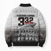Tuskegee Airmen Pride Bomber Puffer Jacket 332nd Fighter Group Red Tails - Wonder Print Shop