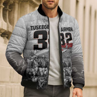 Tuskegee Airmen Pride Bomber Puffer Jacket 332nd Fighter Group Red Tails - Wonder Print Shop