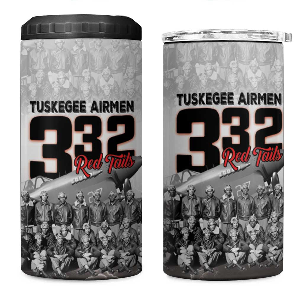 Tuskegee Airmen Pride 4 in 1 Can Cooler Tumbler 332nd Fighter Group Red Tails - Wonder Print Shop