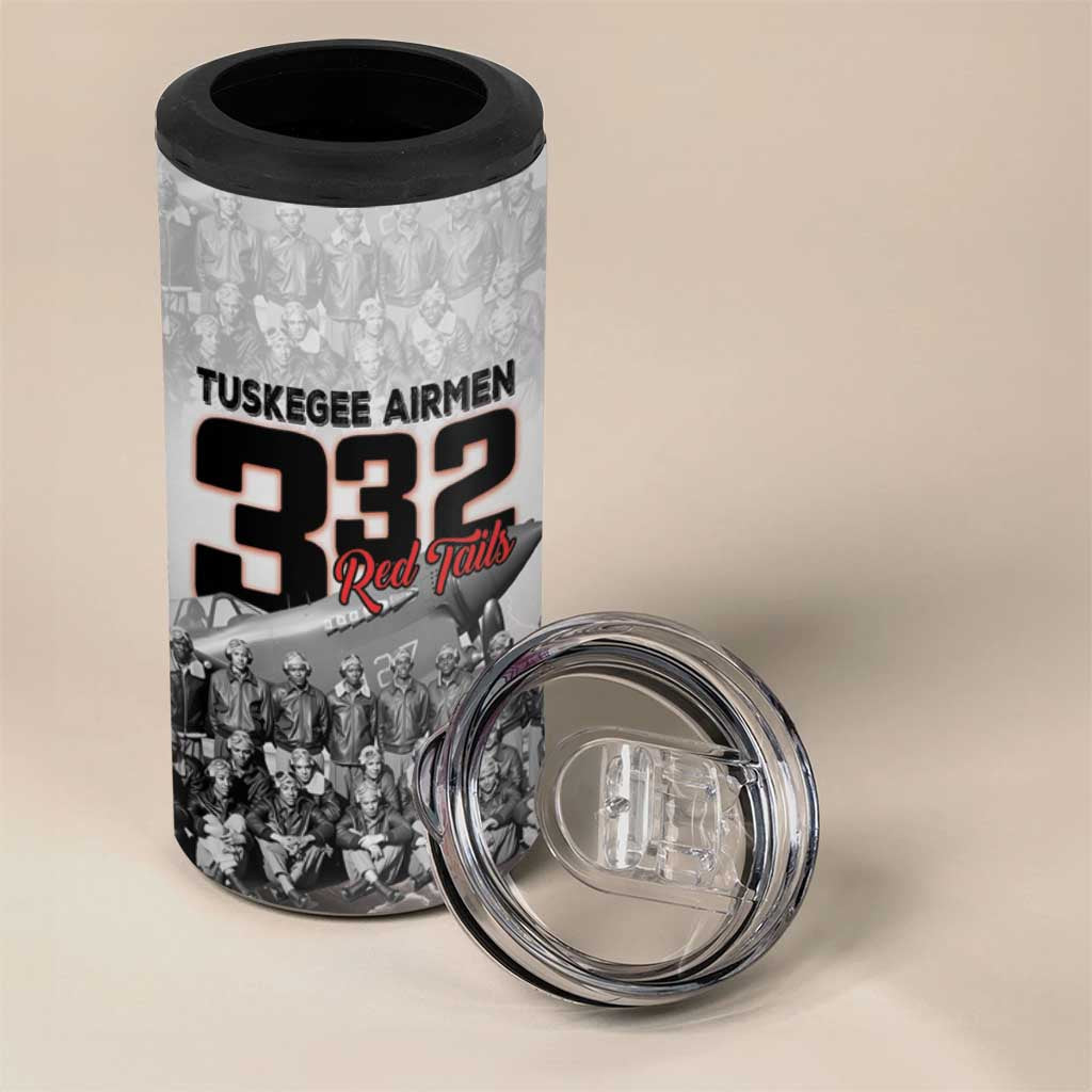 Tuskegee Airmen Pride 4 in 1 Can Cooler Tumbler 332nd Fighter Group Red Tails - Wonder Print Shop
