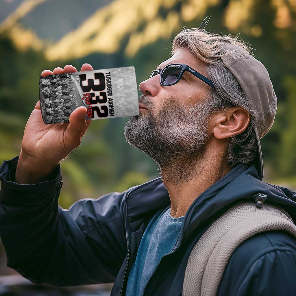 Tuskegee Airmen Pride 4 in 1 Can Cooler Tumbler 332nd Fighter Group Red Tails - Wonder Print Shop