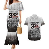 Tuskegee Airmen Pride Couples Matching Mermaid Dress and Hawaiian Shirt 332nd Fighter Group Red Tails - Wonder Print Shop