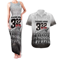 Tuskegee Airmen Pride Couples Matching Tank Maxi Dress and Hawaiian Shirt 332nd Fighter Group Red Tails - Wonder Print Shop