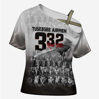 Tuskegee Airmen Pride Cross Shoulder Shirt 332nd Fighter Group Red Tails - Wonder Print Shop