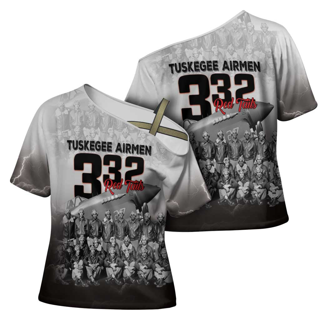 Tuskegee Airmen Pride Cross Shoulder Shirt 332nd Fighter Group Red Tails - Wonder Print Shop