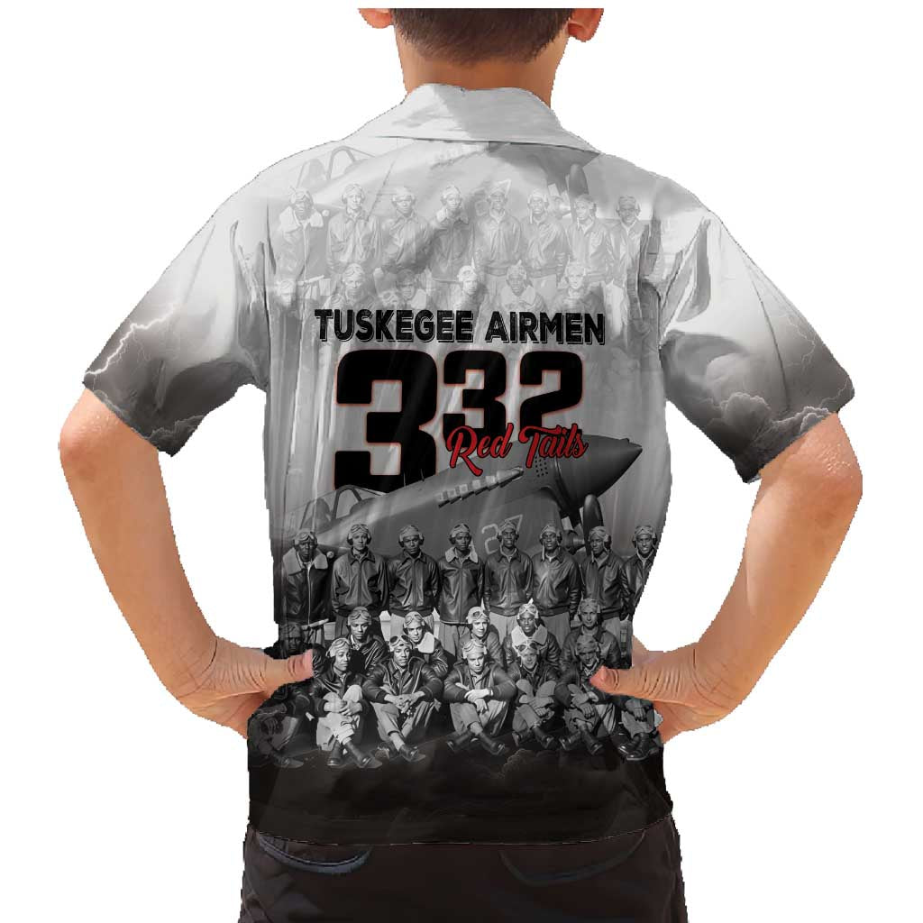 Tuskegee Airmen Pride Family Matching Mermaid Dress and Hawaiian Shirt 332nd Fighter Group Red Tails - Wonder Print Shop