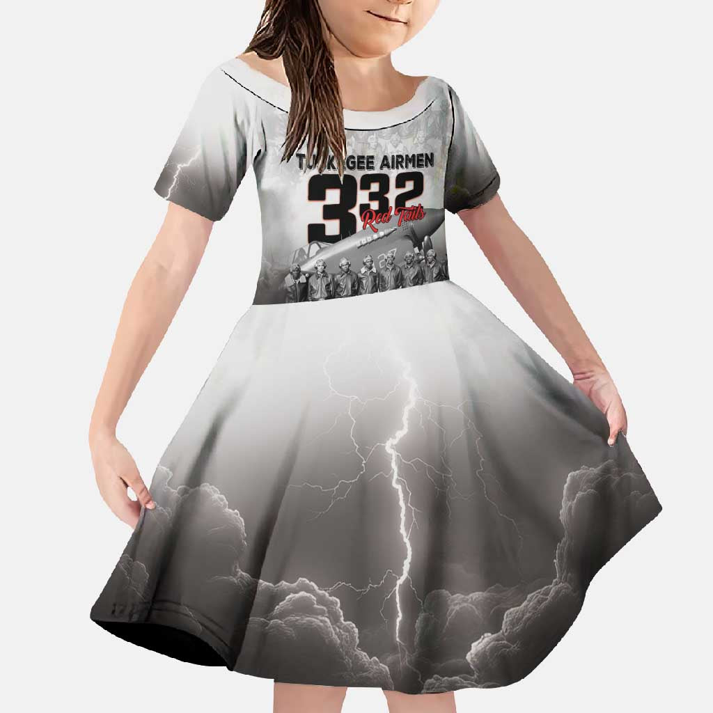 Tuskegee Airmen Pride Family Matching Mermaid Dress and Hawaiian Shirt 332nd Fighter Group Red Tails - Wonder Print Shop