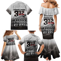 Tuskegee Airmen Pride Family Matching Mermaid Dress and Hawaiian Shirt 332nd Fighter Group Red Tails - Wonder Print Shop