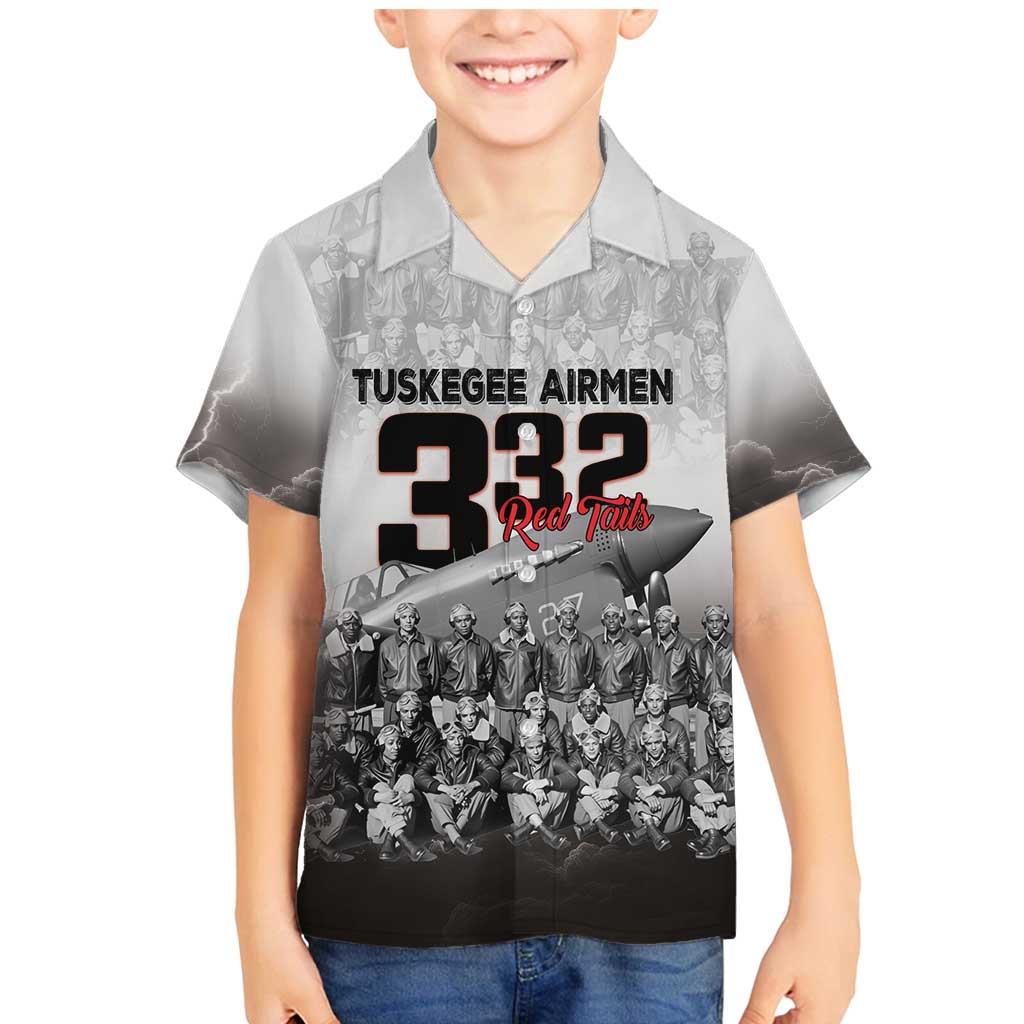 Tuskegee Airmen Pride Family Matching Mermaid Dress and Hawaiian Shirt 332nd Fighter Group Red Tails - Wonder Print Shop