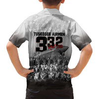 Tuskegee Airmen Pride Family Matching Off The Shoulder Long Sleeve Dress and Hawaiian Shirt 332nd Fighter Group Red Tails - Wonder Print Shop