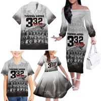 Tuskegee Airmen Pride Family Matching Off The Shoulder Long Sleeve Dress and Hawaiian Shirt 332nd Fighter Group Red Tails - Wonder Print Shop
