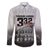 Tuskegee Airmen Pride Family Matching Off The Shoulder Long Sleeve Dress and Hawaiian Shirt 332nd Fighter Group Red Tails - Wonder Print Shop