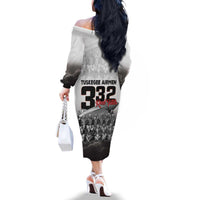Tuskegee Airmen Pride Family Matching Off The Shoulder Long Sleeve Dress and Hawaiian Shirt 332nd Fighter Group Red Tails - Wonder Print Shop