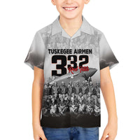 Tuskegee Airmen Pride Family Matching Off The Shoulder Long Sleeve Dress and Hawaiian Shirt 332nd Fighter Group Red Tails - Wonder Print Shop