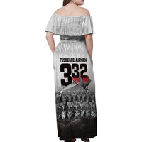 Tuskegee Airmen Pride Family Matching Off Shoulder Maxi Dress and Hawaiian Shirt 332nd Fighter Group Red Tails - Wonder Print Shop