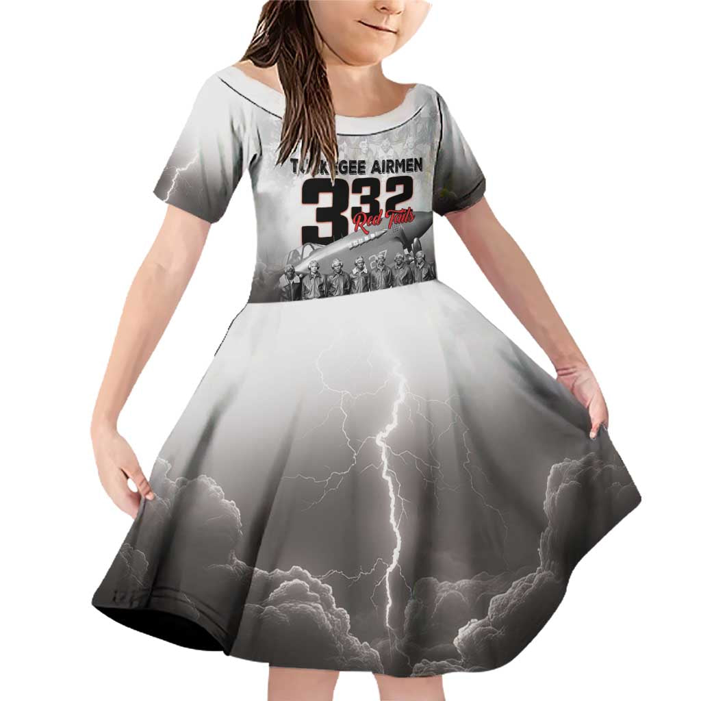 Tuskegee Airmen Pride Family Matching Off Shoulder Short Dress and Hawaiian Shirt 332nd Fighter Group Red Tails - Wonder Print Shop