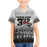 Tuskegee Airmen Pride Family Matching Off Shoulder Short Dress and Hawaiian Shirt 332nd Fighter Group Red Tails - Wonder Print Shop