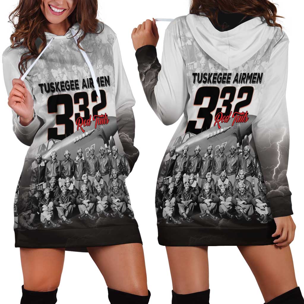 Tuskegee Airmen Pride Hoodie Dress 332nd Fighter Group Red Tails - Wonder Print Shop