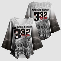 Tuskegee Airmen Pride Kimono Sleeve Blouse 332nd Fighter Group Red Tails - Wonder Print Shop