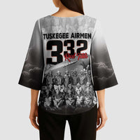 Tuskegee Airmen Pride Kimono Sleeve Blouse 332nd Fighter Group Red Tails - Wonder Print Shop