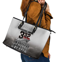 Tuskegee Airmen Pride Leather Tote Bag 332nd Fighter Group Red Tails - Wonder Print Shop
