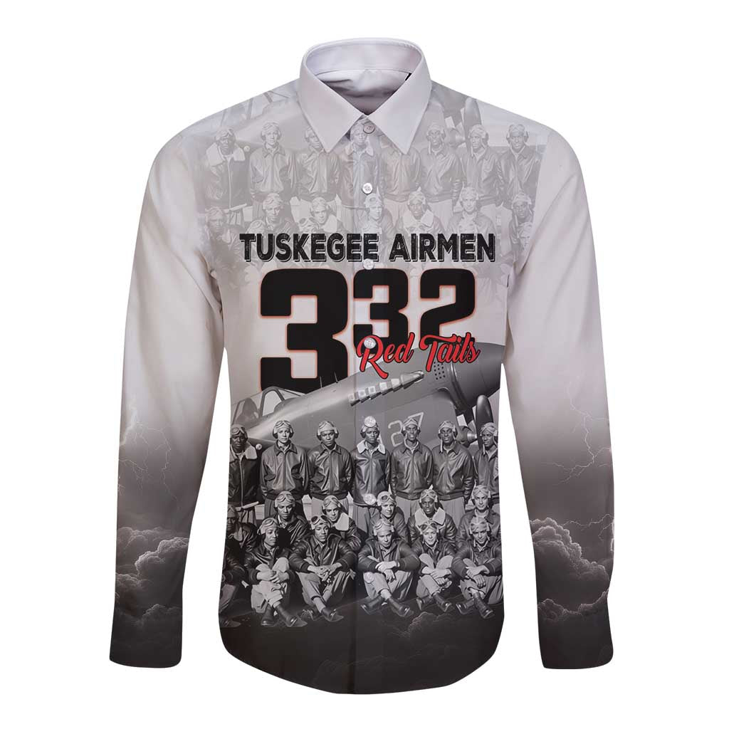 Tuskegee Airmen Pride Long Sleeve Button Shirt 332nd Fighter Group Red Tails - Wonder Print Shop