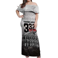 Tuskegee Airmen Pride Off Shoulder Maxi Dress 332nd Fighter Group Red Tails - Wonder Print Shop