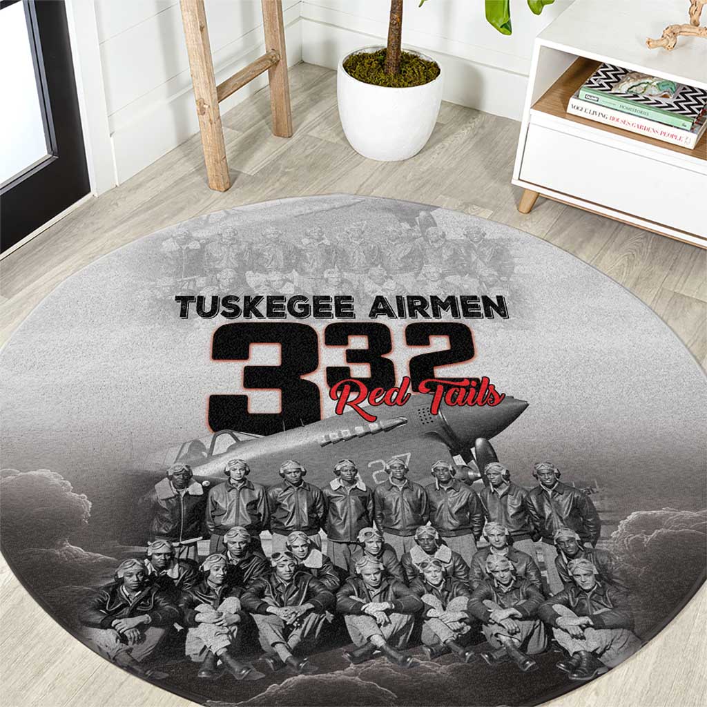Tuskegee Airmen Pride Round Carpet 332nd Fighter Group Red Tails - Wonder Print Shop