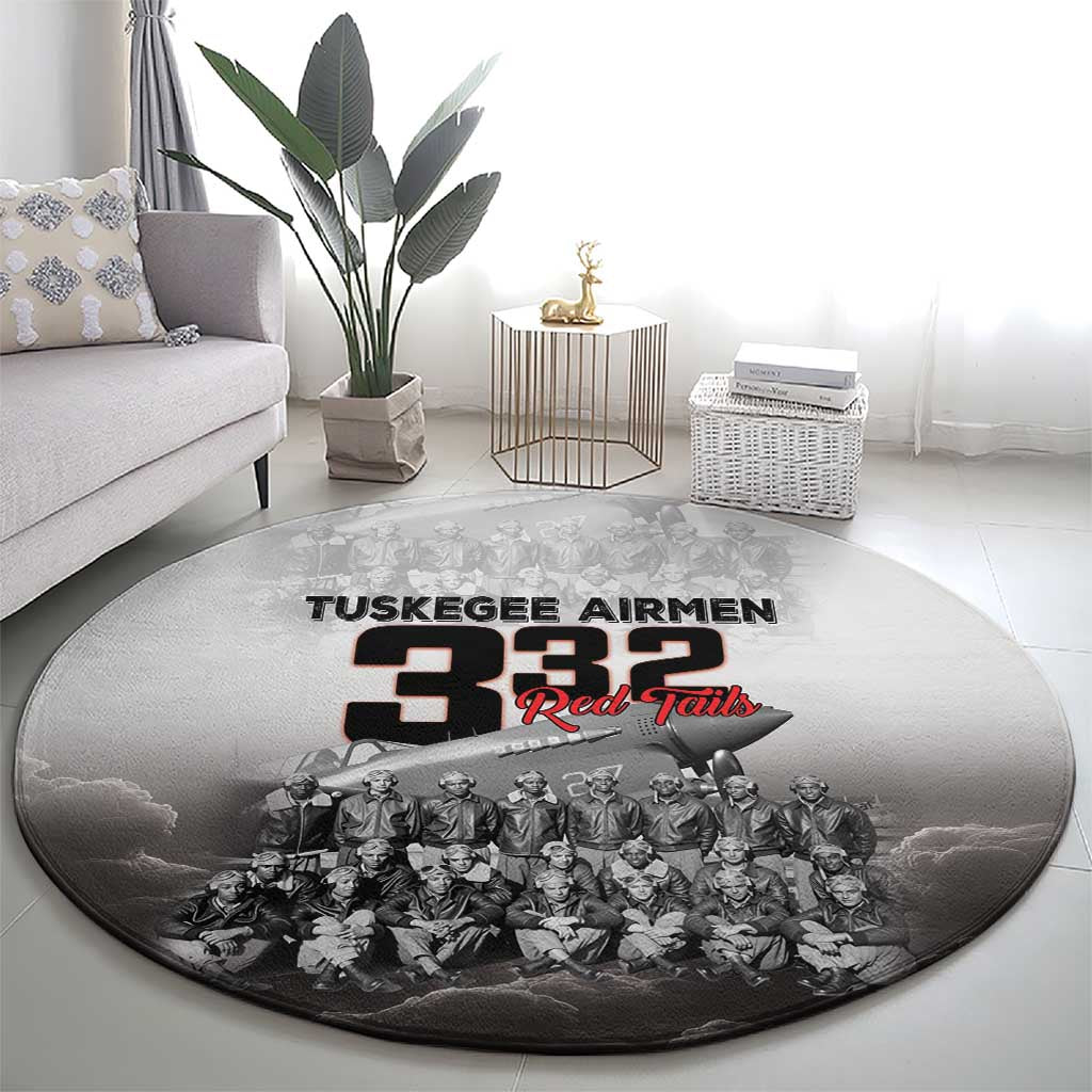 Tuskegee Airmen Pride Round Carpet 332nd Fighter Group Red Tails - Wonder Print Shop