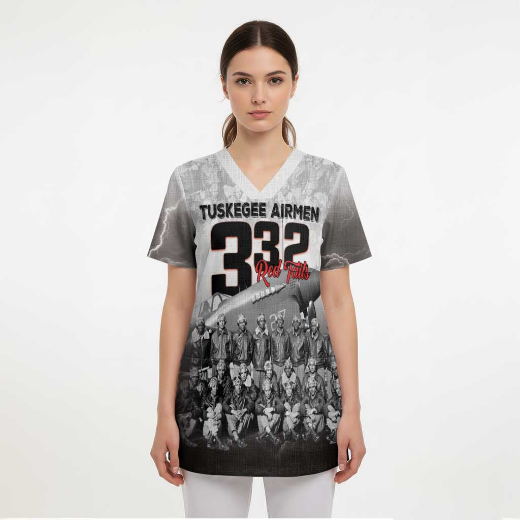 Tuskegee Airmen Pride Scrub Top 332nd Fighter Group Red Tails - Wonder Print Shop